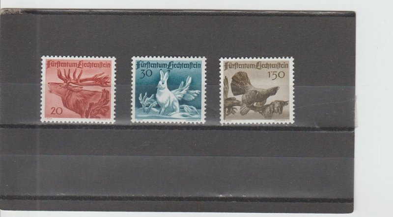 Liechtenstein  Scott#  219-221  MH  (1946 Fauna)