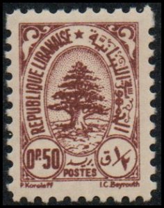Lebanon 197 - Mint-H - 50c Cedar Tree (1947) (cv $0.80)