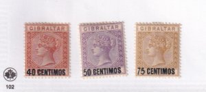 GIBRALTAR # 26-28 VF-MLH Q/*VICTORIAN ISSUES