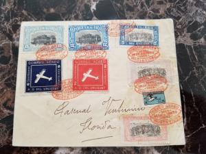 1925 Florida Uruguay First Flight Airmail cover FFC to Montevideo Scarce