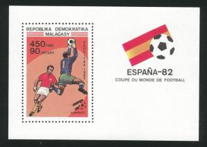 Madagascar Malagasy Scott 642 MNH**  1982 World cup sheet