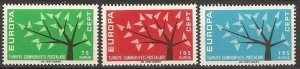 Turkey 1962 MNH Stamps Scott 1553-1555 Europa CEPT Trees