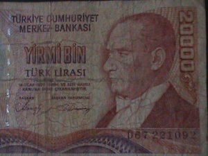 ​TURKEY-1970-CENTRAL BANK LAW OCAK-14-$20000 LIRA.CIR-54 YEARS OLD-WATER MARK