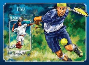 SAO TOME E PRINCIPE 2014 SHEET TENNIS PLAYERS SPORTS st14618b