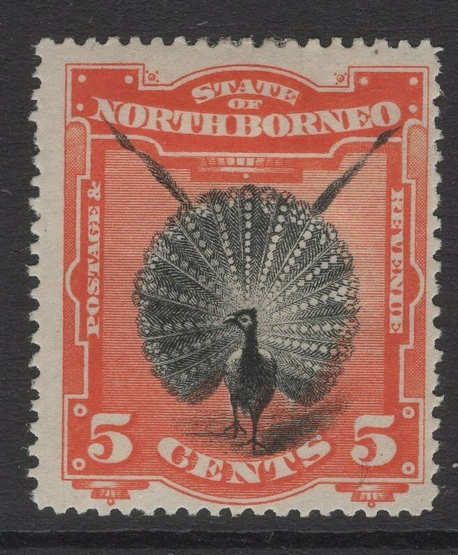 NORTH BORNEO SG72 1894 5c BLACK & VERMILION p14½-15 MTD MINT