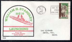 US USS William H Standley Launch 1964 Ship Cover