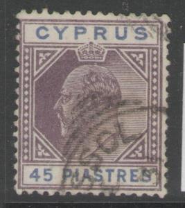 CYPRUS SG59 1903 45pi DULL PURPLE & ULTRAMARINE FINE USED