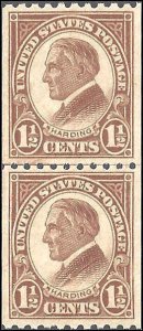 605 Mint,OG,LH... Line Pair... SCV $3.50