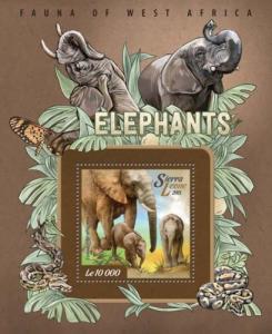 SIERRA LEONE 2015 SHEET ELEPHANTS WILDLIFE srl15009b