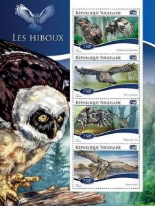 2015 TOGO MNH. OWLS. Yvert&Tellier Code: 4392-4395  |  Michel Code: 6534-6537