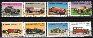 Togo #1249-56 ~ Cplt Set of 8 ~ Classic Cars, Automobiles ~ Ucto, NH  (1984)