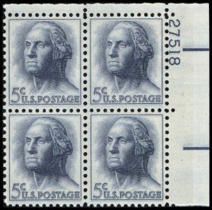 US #1213b WASHINGTON MNH UR PLATE BLOCK #27518