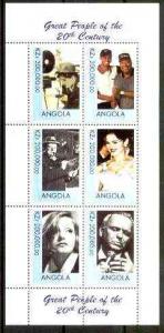 Angola 1999 Great People of the 20th Century - perf sheet...