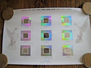 FULL PRINTER'S SHEET OF 1999-2000 CANADA MILLENNIUM DOVE - SCOTT #1812 - MNH