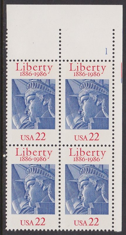 2224 Statue of Liberty Plate Block MNH