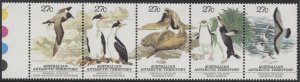 Antarctic Territory #L55 Local Wildlife Strip of 5  MNH