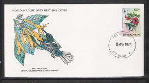 Grenada #852 FDC Flowers & Birds WWF