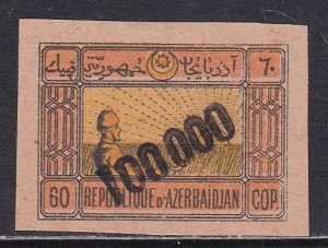 Azerbaijan 1922-3 Sc 77 Surcharge 100000 on 60k Stamp MH