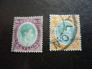 Stamps - Ceylon - Scott# 289-289a - Used Part Set of 2 Stamps