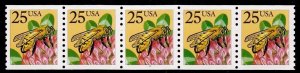 PNC5 25c Honey Bee 1 US 2281 MNH, F-VF C Press Small Block Tag MNH