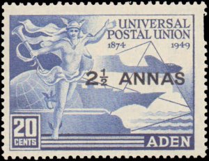 Aden #32-35, Complete Set(4), 1949, UPU, Hinged