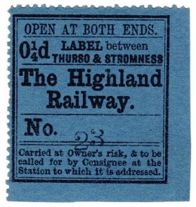 (I.B) The Highland Railway : Newspaper Parcel ¼d (Thurso & Stromness)