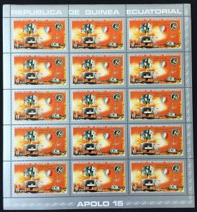 Guinea Ecuatorial 1972 SPACE Rocket Apollo MNH 7 sheets of 15 (105 Stamps) GU20