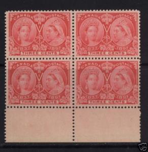 Canada #53 XF/NH Gem Block Of Four