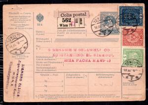 Austria 1916 Parcel Post card Wien to Istanbul WS11895