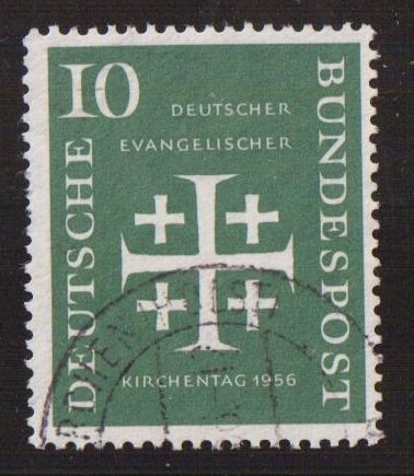 Germany  #744  used  1956  Synod  10pf