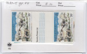 Falkland Isls Dependencies 1L62-5 Reindeer gutter pairs mnh