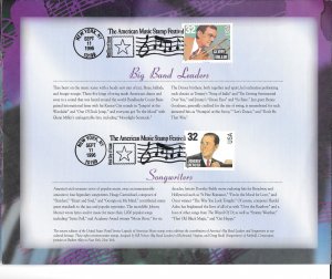 #3096-03 FDC USPS Signed Ceremony Program BIG BAND LEADERS & SONG WRITERS (my8)