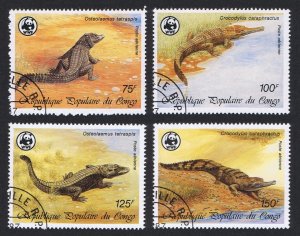 Congo WWF Crocodiles 4v 1987 CTO SC#C367-C370 SG#1058-1061 MI#1063-1066