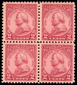 US Sc 689 MNH BLOCK of 4 - 1930 2¢ - Gen. von Steuben