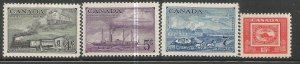 CANADA 311-314 MNH, CENTENARY OF BRITISH NORTH AMERICAN POSTAL ADMINISTRATION