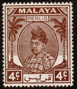 Malaya - Perlis  #10, Wmk 4, Mint LH, CV $1.75