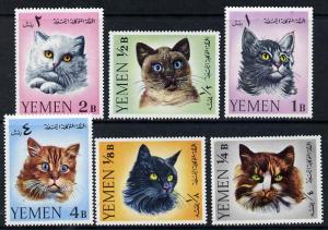 Yemen - Royalist 1965 Cats set of 6 unmounted mint, Mi 17...