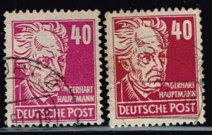 DDR 1948,Sc.#10N40 colour a+d used, Gerhart Hauptmann (1862-1946)