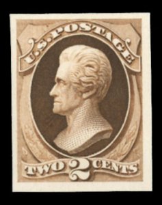 United States, 1870-1888 #193P4 Cat$400, 1875 2c black brown, plate proof on ...