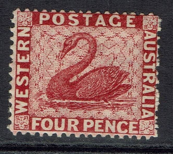 WESTERN AUSTRALIA 1882 SWAN 4D WMK CROWN CA PERF 14 