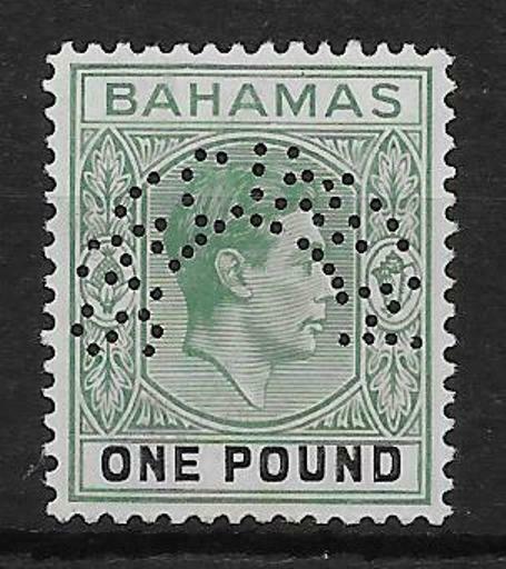 BAHAMAS SG157s 1938 £1 DEEP GREY-GREEN & BLACK SPECIMEN MTD MINT