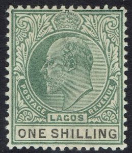 LAGOS 1904 KEVII 1/- WMK CROWN CA