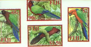 Birds, Parrots,  Set of 4 (FIJI08002)*