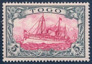 German Colonies 1900 Togo Mi19 5 Mark Lg Yacht MH 109437