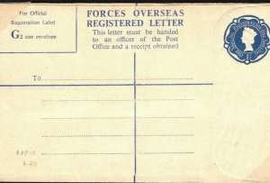 GB QEII Postal Stationery Registered 1s Unused RPF10 Huggins £40+ Military 40f.5