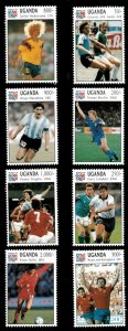 Uganda 1993 - PRE WORLD CUP 94 - Set of 8 Stamps (Scott #1145-52) - MNH