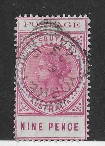 South Australia Sc #125  9p  used with good squared circle cancel VF