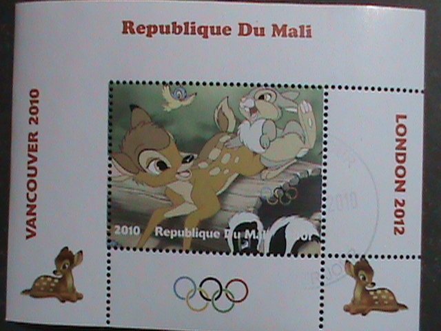 ​MALI STAMP-2010- OLYMPIC VANCOUVER-LOVELY BANBI CTO STAMP S/S SHEET