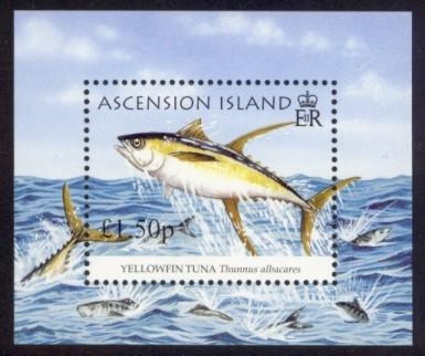 Ascension Sc# 877 MNH Yellowfin Tuna (S/S)