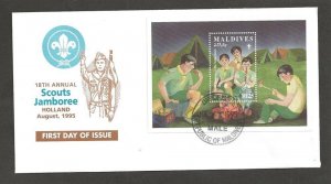 1995 Maldives Boy Scout Jamboree Netherlands SS FDC